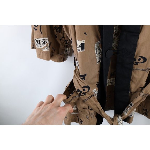 Vintage 70s Streetwear Womens Size XL Short Sleeve Belted Bath Robe Loungewear - Picture 6 of 9